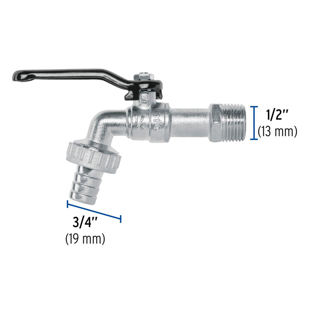 CAÑO DE ESFERA DE METAL 1/2`` PARA JARDÍN, 110 G