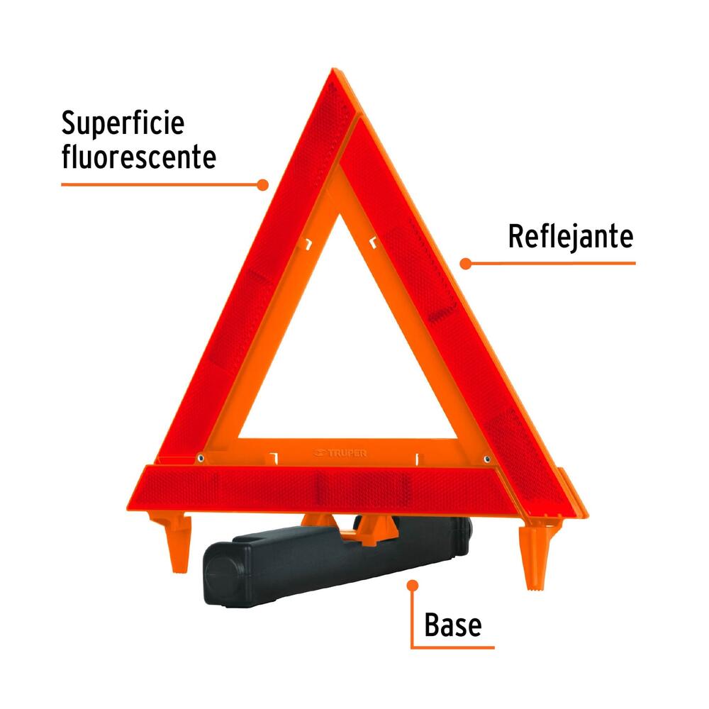 TRIÁNGULO DE SEGURIDAD DE 29 CM DE ALTO CON ESTUCHE PLÁSTICO