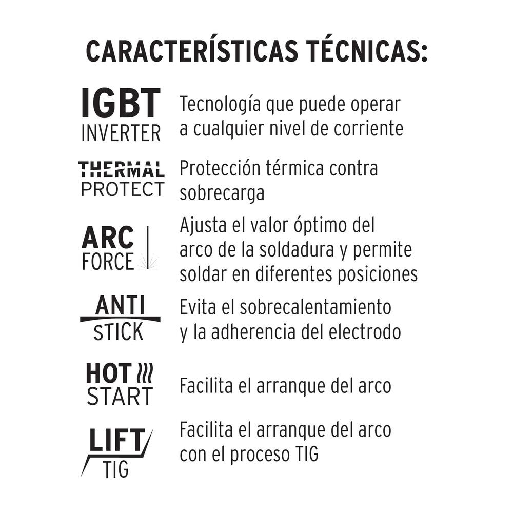 SOLDADORA INVERSORA, 160 A, BI-VOLTAJE 127/220 V