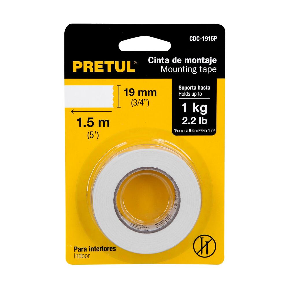 CINTA DOBLE CONTACTO DE 19 MM X 1.5 M