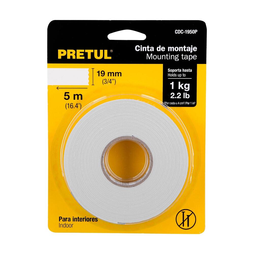 CINTA DOBLE CONTACTO DE 19 MM X 5 M