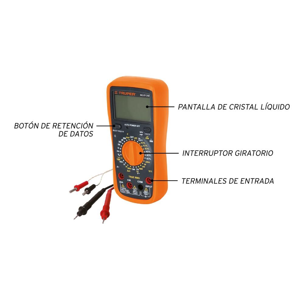 MULTITÉSTER DIGITAL PROFESIONAL CON RMS VERDADERO